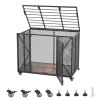 38 Inch Heavy Duty Dog Crate, Max Load 250 lbs, Foldable Indestructible Escape-Proof Dog Kennel Indoor for High Anxiety Small & Medium Breeds