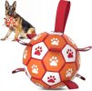 Diman Dog Soccer Balls Toys: Dog Balls with Straps for Indoor Outdoor Play, Pet Toys Balls for Small Medium, Doggie Birthday Gift