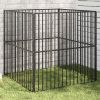 Dog Playpen Black Galvanized Steel 39.4 in x 39.4 in x 39.4 in
