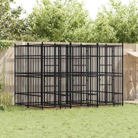 Outdoor Dog Kennel Steel 59.5 ft²
