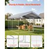 Outdoor Dog Kennel, 9.84 x 9.84 x 7.05 ft Large Dog Kennel with Secure Lock, Outside Dogs Enclosures with UV-Resistant & Waterproof Roof Cover