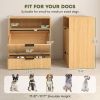 Dog Feeding Station with Storage, Hidden Pet Feeding Station with 2 Elevated Bowls, Tilt Out Storage Cabinet