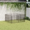 Dog Playpen Black Galvanized steel Large Sturdy Dog Playpen