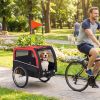 Dog Bike Trailer, Pet Cart Bicycle Carrier with 20" Air Tires, Quick-Release Wheels, Reflectors, Flag