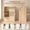 Dog Feeding Station, Pet Food Storage Cabinet with 2 Elevated Bowls & Slow-Feed Mat for Dogs & Cats