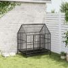 Dog Cage Black Galvanized steel Large Dog Cage Rectangular