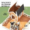 Outdoor wooden dog house, luxurious dog house, stable structure, Orange
