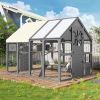 Extra Large Catio Outdoor Cat Enclosure, Walk-in Outdoor Pet House for Multiple Cats, Catio Cat Run Cage with Bridges, PVC Roof, Weatherproof Cover