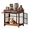 32" Dog Crate Furniture, Double Door Wooden Indoor Dog Kennel Furniture