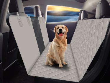 Dog Back Seat Cover Protector for Cars SUV and Trucks with Mesh Window, Scratchproof Nonslip and Waterproof Material (Color: Grey)